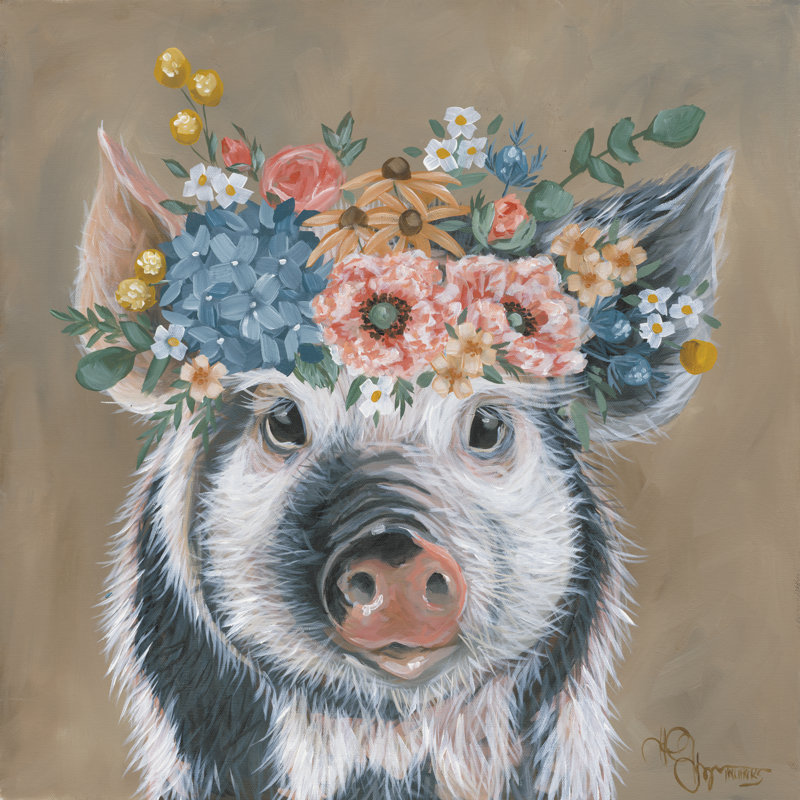 Javohn Charlotte's Flowers par Hollihocks Art, H 12 po x l 12 po
