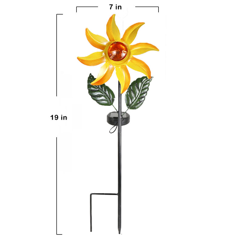 Huntur Sun Spin Solar Powered LED Spinning Garden Stake