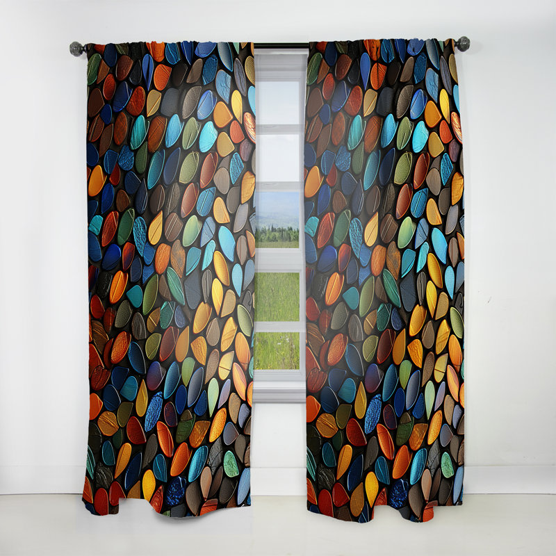Remo pierre colorée Zen Guérison Essence I - Rideau traditionnel - Velours obscurcissant - 1 panneau, L 52 po x L 84 po