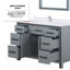 Gris foncé 48 po L x P 22 po avec comptoir en marbre, robinet, miroir 34, comptoir à rayures et taches pour un plateau de bain élégant et durable-1515948687