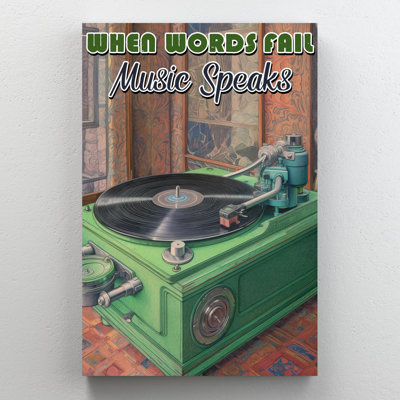Vinyle, musique, parle sur toile, impression