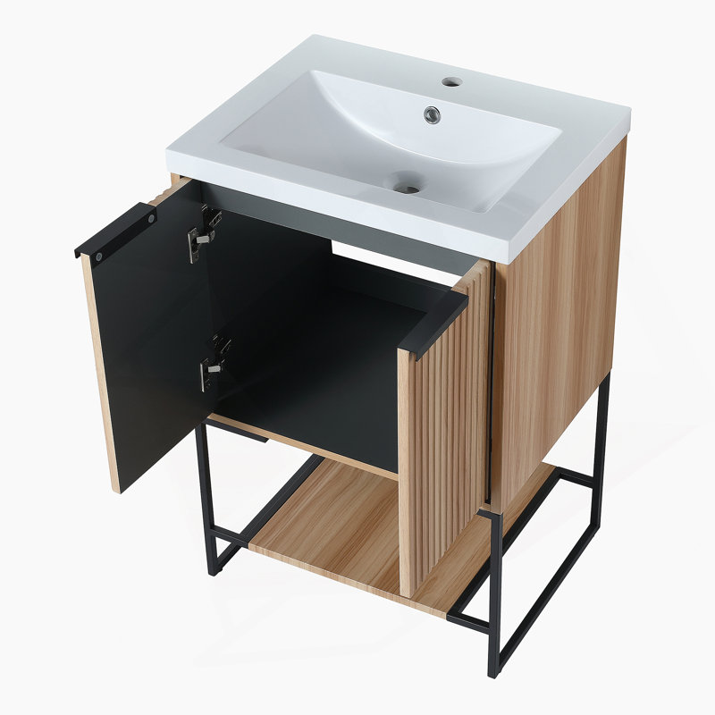 Meuble-lavabo autoportant de 24 po avec lavabo en résine BVA01124MP-1, (W99981917)
