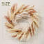 Harvest Day 24 Inch Autumn Harvest Cattail and Berry Artificial Wreath with Warm White LED Lights