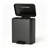 10.6 Gallon Black Ribbed Dual Compartment Kitchen Trash Can with Foot Pedal-136076410