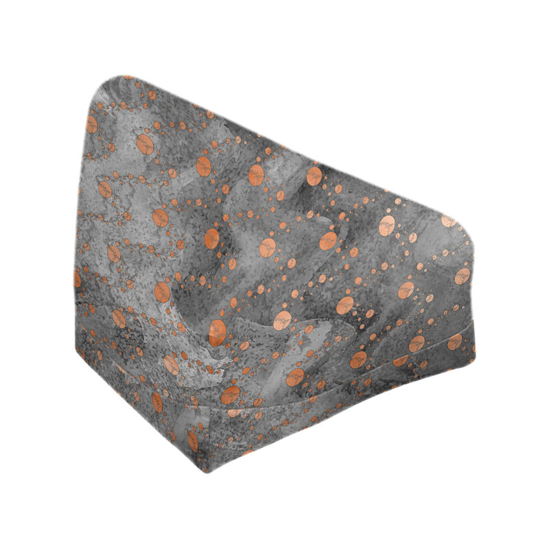 Fauteuil sac de pois Leffel, H 27 po x l 30 po x P 25 po, Pouf fauteuil, Orange / Noir
