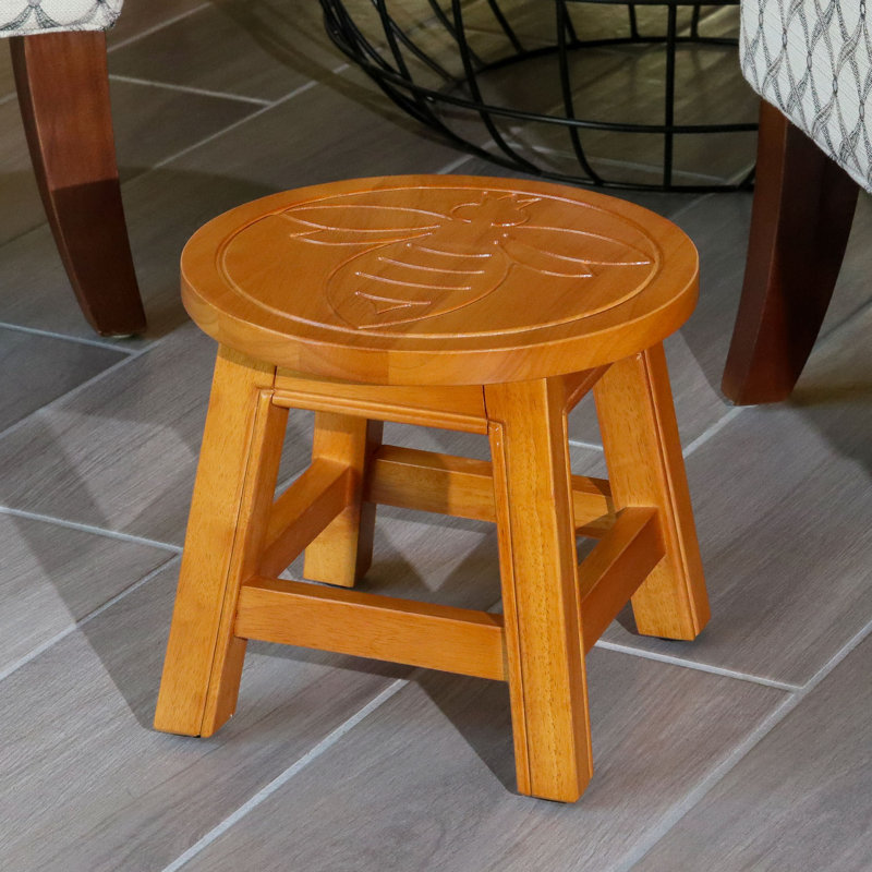 Carved Wooden Step Stool