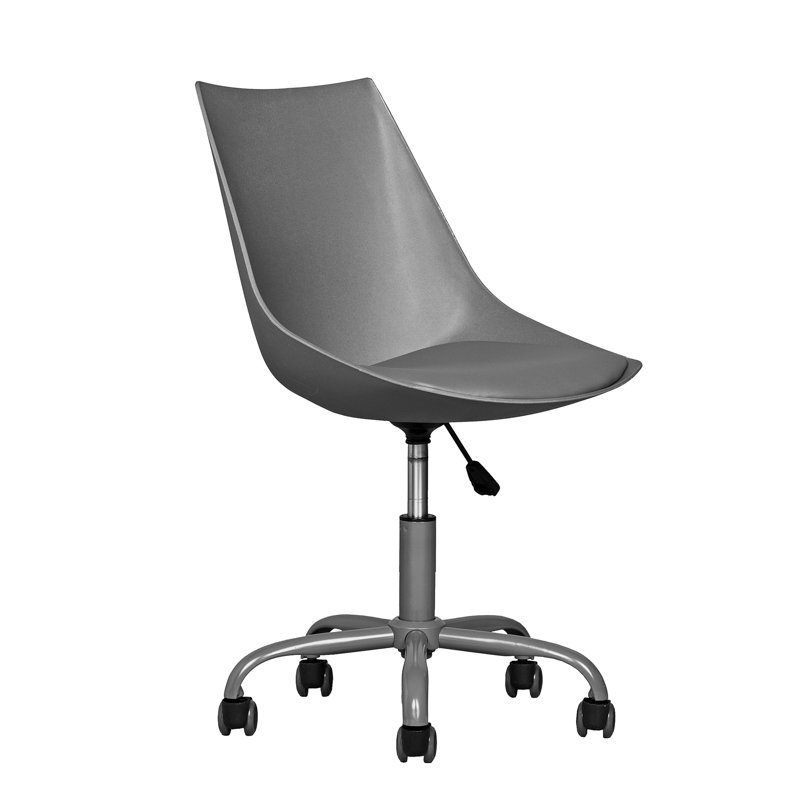 Chaise de travail en similicuir, Gris foncé