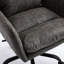 Chaise de bureau de couleur grise, hauteur réglable, cuir synthétique, structure en métal haute résistance et sièges confortables pour la chambre à coucher-453126009
