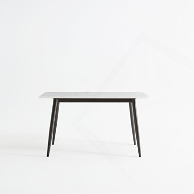 Grande table rectangulaire avec base en métal solide