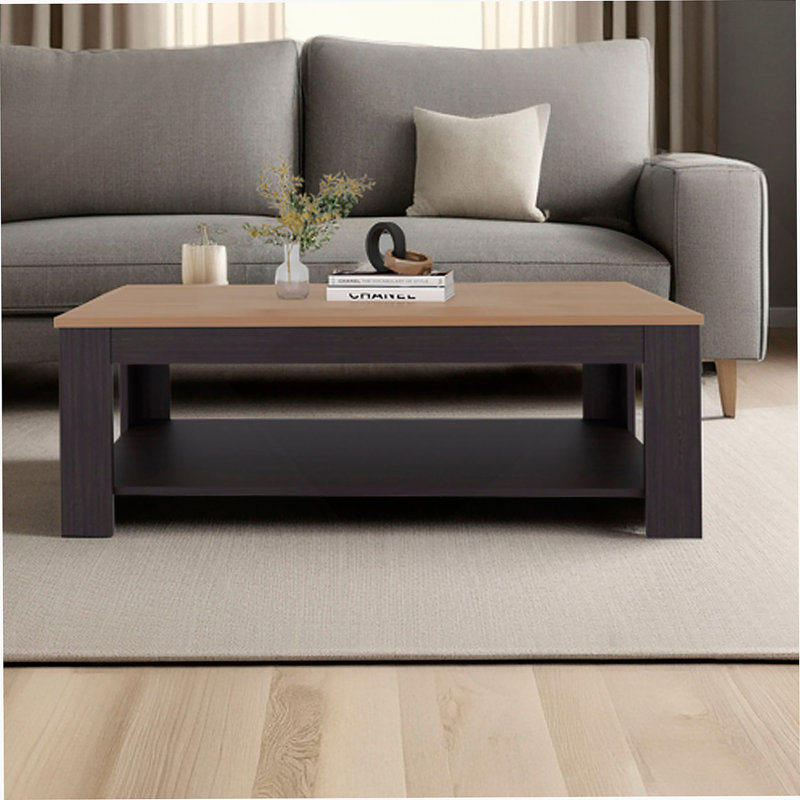 Table basse rectangulaire avec plateau inférieur And And Natural Oak
