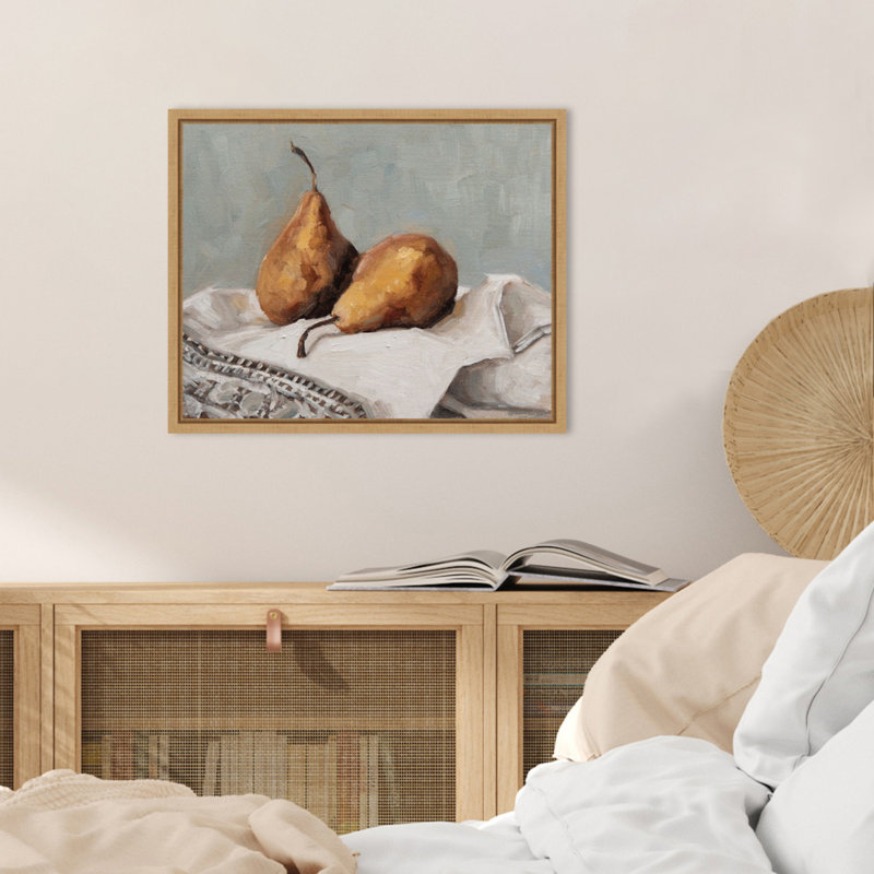«Paire de poires II», reproduction d'art sur toile encadrée