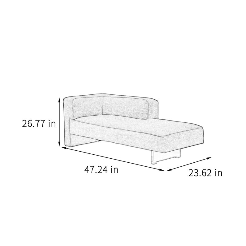 Chaise longue moderne, simple, confortable et décontractée, Orienté à gauche (vu de face)