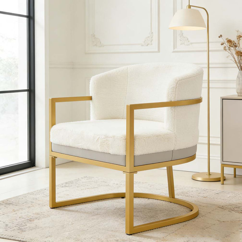 Chaise de lecture rembourrée Modern, Beige