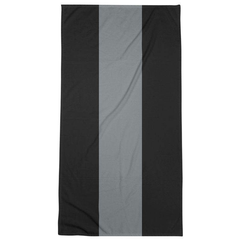 Lightweight Beach Towel, Black/Silver/Black, Microfiber, Bath Towel
