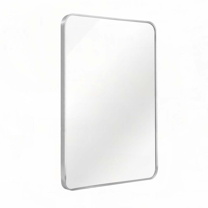 22x30 Inch Metal Framed Rectangular Bathrrom Mirror for Wall, 30" x 22", Silver