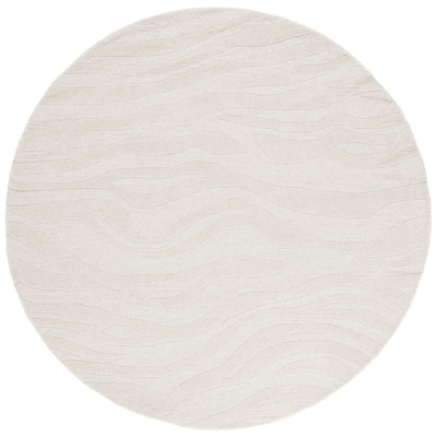 Burleson Ivory Hand-Tufted Abstract Wool Rug