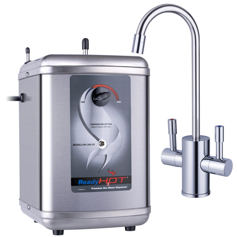 Système de distributeur d'eau chaude instantanée RH200, robinet à deux poignées avec réservoir sous l'évier, Chrome chrome