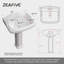 Lavabo de salle de bain piédestal rectangulaire avec trop-plein 23 po ZEAFIVE