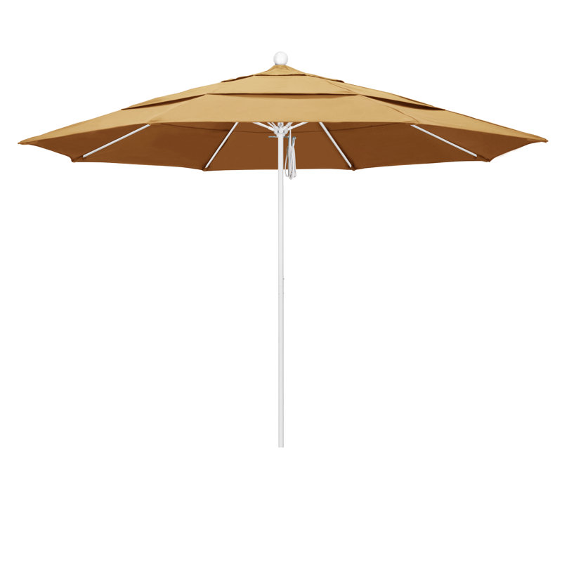 Parasol de marché 11 pi Silva, Pierre noire, Toile toile Sunbrella® blé