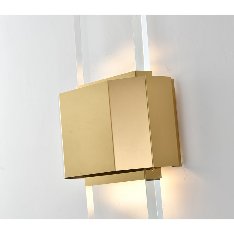 Applique à bras dorée à 2 lumières DEL