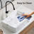 Oval Vessel Sink Black White Marble 20X14 Inch Bathroom Vessel Sink Rectangle Above Counter Sink,Porcelain Ceramic Countertop Washing Art Basin For Vanity Lavatory Bath Cabinet With Art Faucet Darin