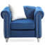 Élégant fauteuil bleu marine à accoudoirs ronds-2005643172