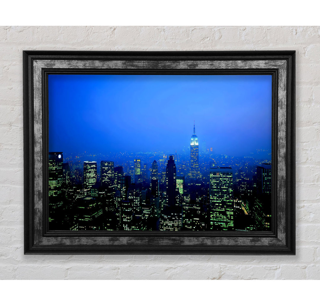 New York City Blue Mist At Night - Einzelne Bilderrahmen Kunstdrucke