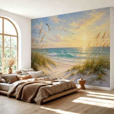 Papier peint adhésif auto-adhésif Summer Coastal Ocean Abstract Seascape Beach Modern Seashore