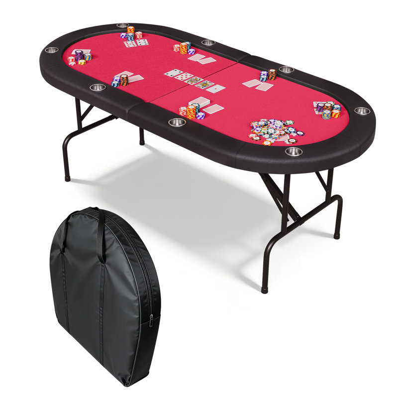 Table de poker GarveeHome, Noir mat / rouge