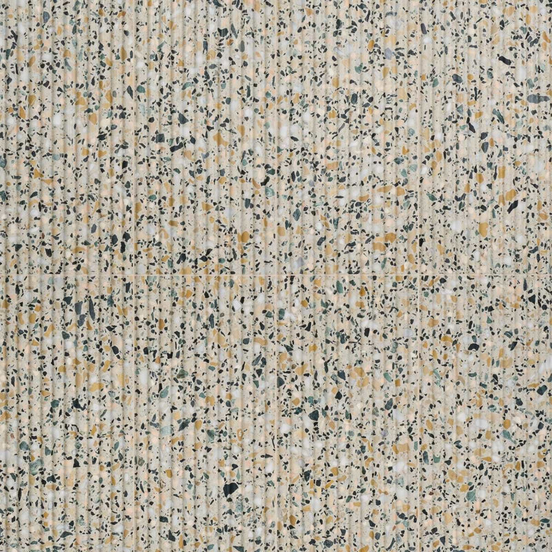 Terrazzo Italy Fluted Honed Terrazzo Tile, Cava Terra Beige