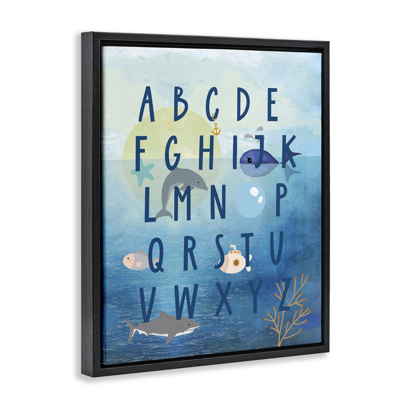«Sea Creatures» par Daniela Santiago, Cadre flottant noir de jais, H 21 po x l 17 po