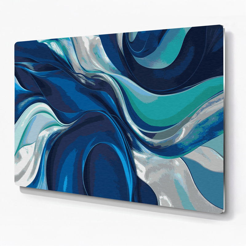 «Lyrical Abstraction 83», art mural en métal bleu, H 20 po x l 20 po