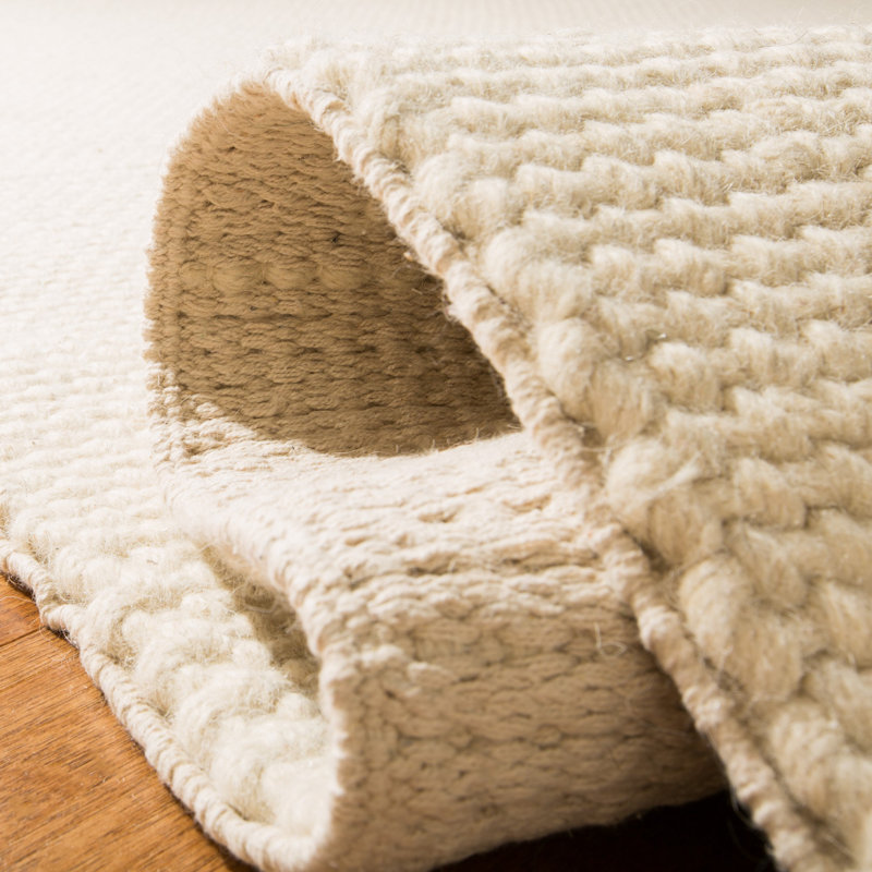 Winter Harbor Wool Area Rug in Cream, Rectangle 6' x 9'