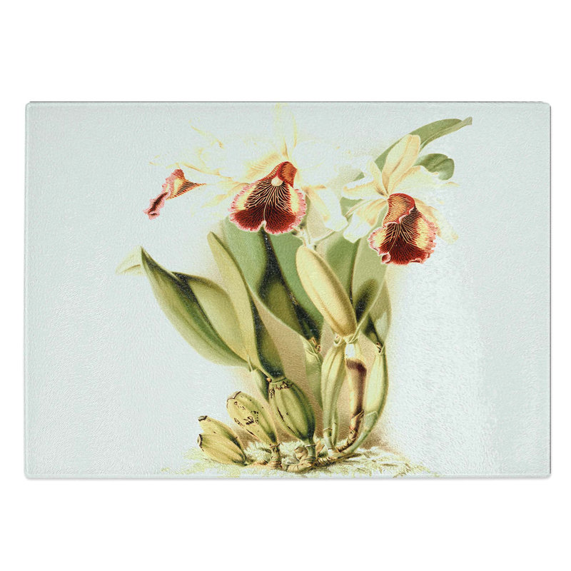 Glass Magnolia Flowers Illustration Tab.5 by Frederick Sander Chopping Board, 39 cm W x 28.5 cm L