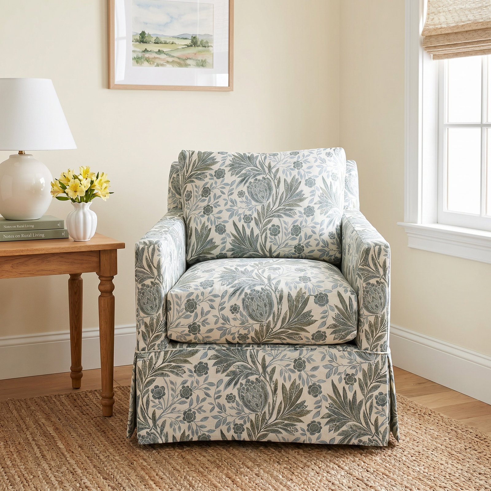 Nancy Upholstered Swivel Accent Chair