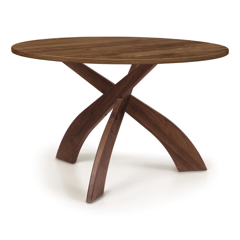 Entwine Dining - Round Fixed Top Table, 30" H x 48" L x 48" W, Natural Walnut, Natural Walnut