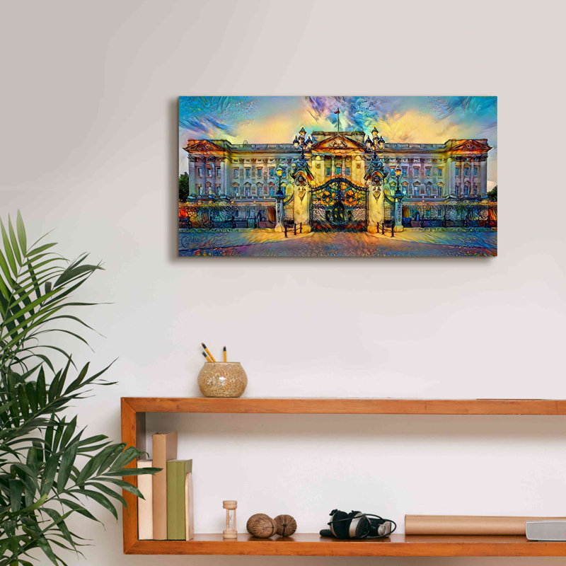 «London England Buckingham Palace» par Pedro Gavidia, art mural sur toile, L 24 po x H 12 po x P 0,75 po