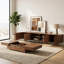 Ahijah Medieval TV Cabinet and Coffee Table 2-Piece Living Room Set, 94.48" Walnut Color