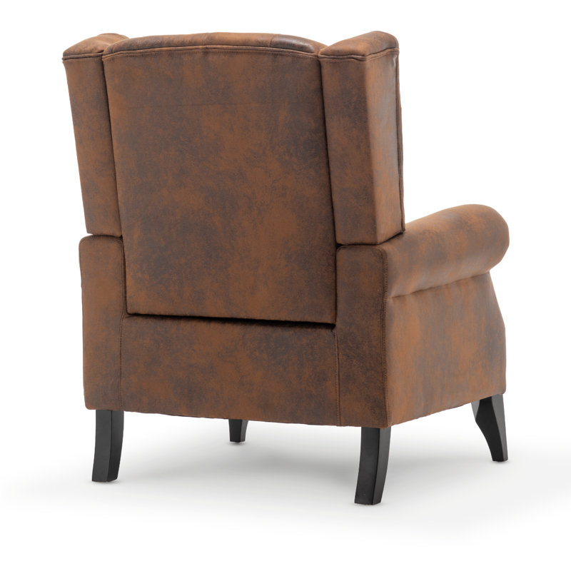 Luxury Microsuede Wingback Chair - Brown