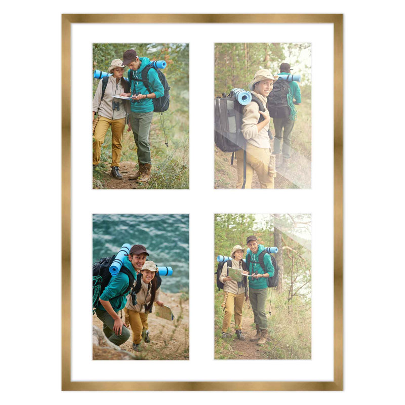 Cadre en bois, 4 po x 6 po, 10 po x 14 po, Bronze / blanc