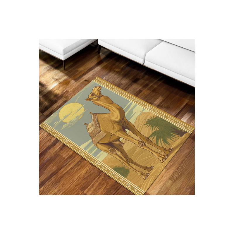 Tapis tissé à motif de chameau lavable, Tapis de couloir 3 pi 3 po x 6 pi 7 po inclus
