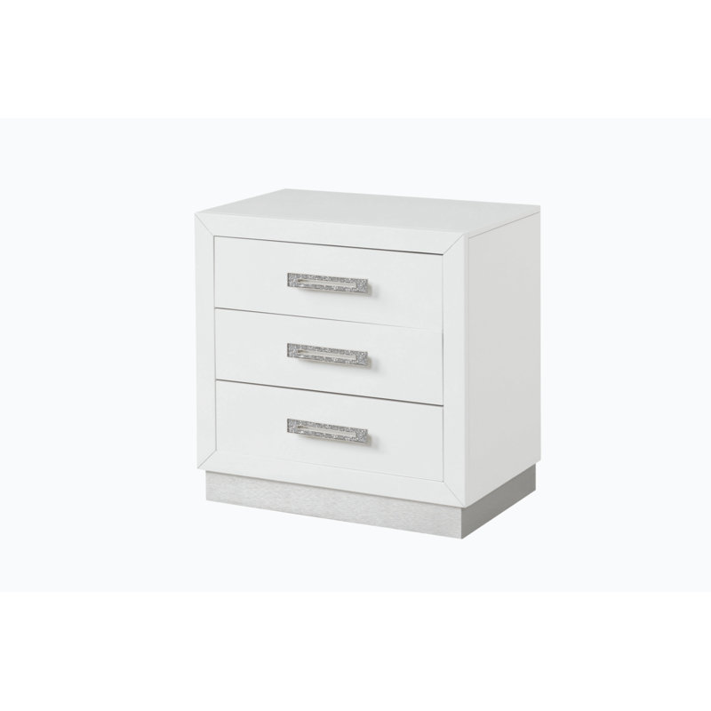 Table de chevet Vannida en blanc laiteux