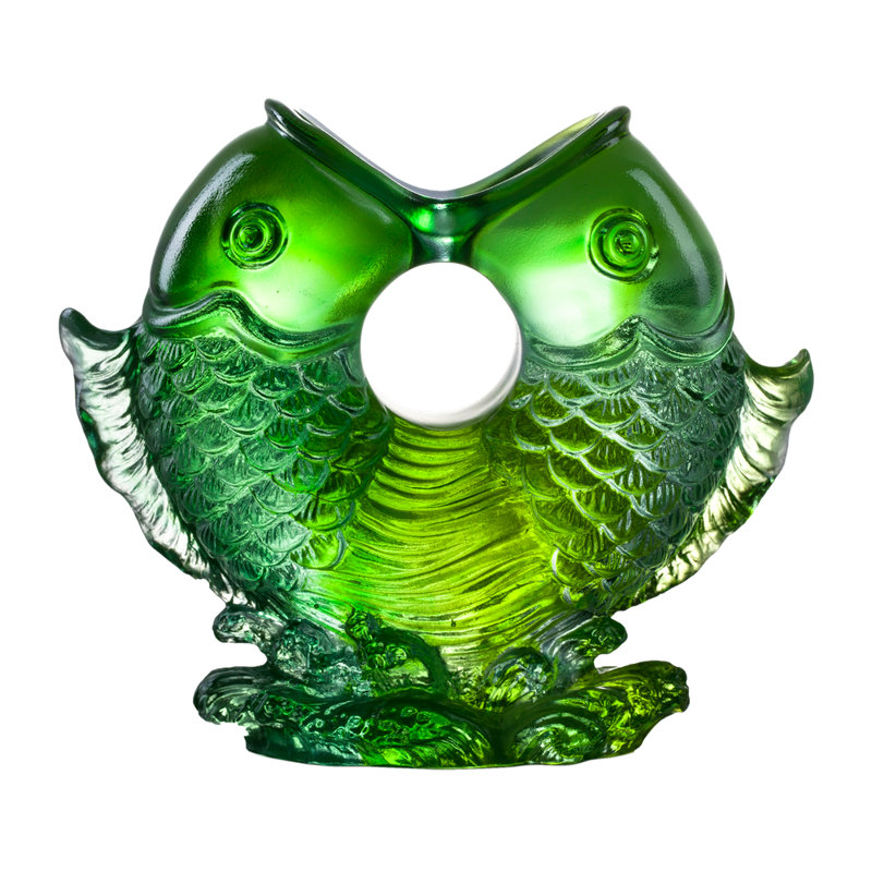 Fortune Fish Animals Figurines & Sculptures, Green