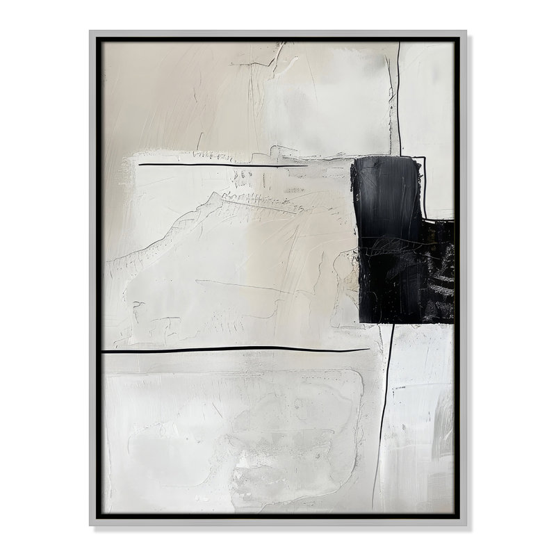 «Neutral Balance I Print» par Lazar Studio, L 19,5 po x H 25,5 po, Toile avec cadre, Flottant argent