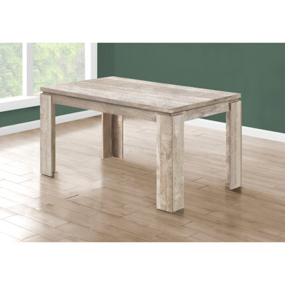 Table de salle à manger, rectangulaire, 60 po, cuisine, salle à manger, stratifié beige, contemporain, moderne