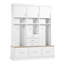 Banc de rangement pour hall d'entrée 75 po 5 en 1 avec portemanteau 75 po, 6 tiroirs, 3 armoires, 3 niveaux de rangement, blanc-1531348320