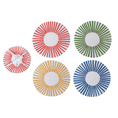 Melamine Dinner Plates Stripes Set of 4