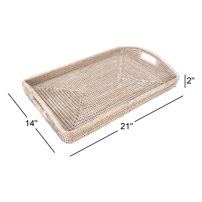 Repose-pieds rectangulaire Ilonka Grayton, H 2 po x l 21 po x P 14 po, Pas de paquet, Blanc délavé