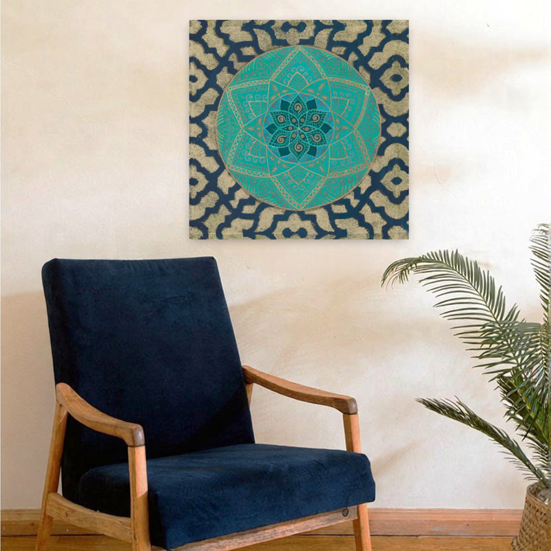 Patine Mandala II, art floral, H 24 po x l 24 po