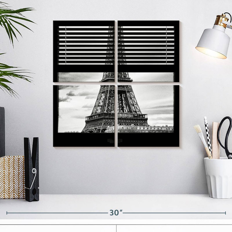 Eiffel Through The Blinds, 18" H x 18" W